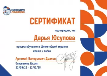 Сертификат сотрудника Юсупова Д.С.