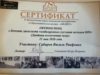 Сертификат сотрудника Сабиров В.Р.